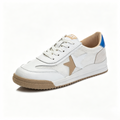 Low-cut, breathable mesh white sneakers, retro star-patterned flat casual athletic shoes